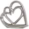 10" Silver Ceramic Heart Abstract Overlapping Sculpture